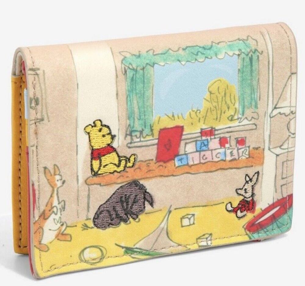 Disney Winnie the Pooh Wallet Christopher Robins Room Snap Bi-fold Bifold NWT
